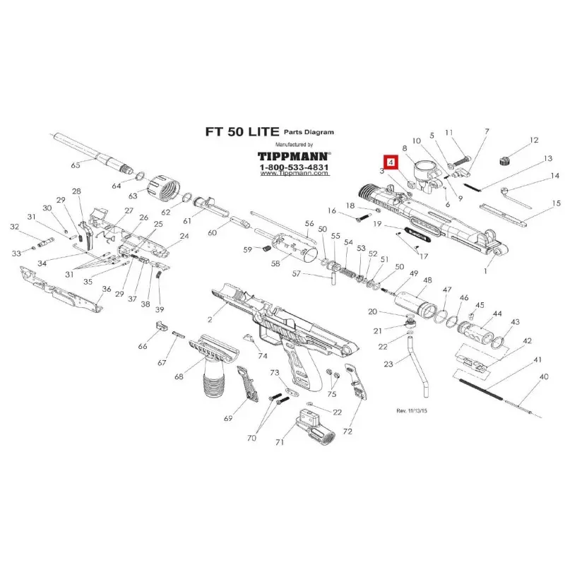 PL-42D - N°4 - FT12 / FT50 LITE - NUT 1/4-20 SQUARE BLACK