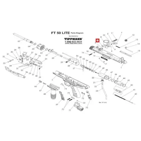 PL-42D - N°4 - FT12 / FT50 LITE -  NUT 1/4-20 SQUARE BLACK