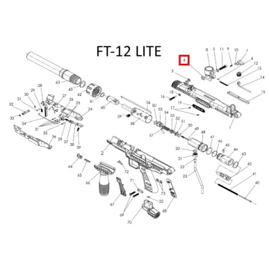 PL-42D - N°4 - FT12 / FT50 LITE - NUT 1/4-20 SQUARE BLACK